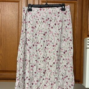 Vintage Floral Pink and White Women's Skirt